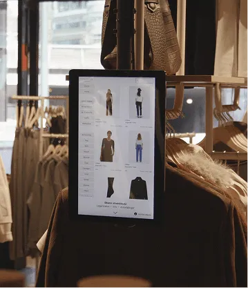 Woopz kiosk in a fashion store